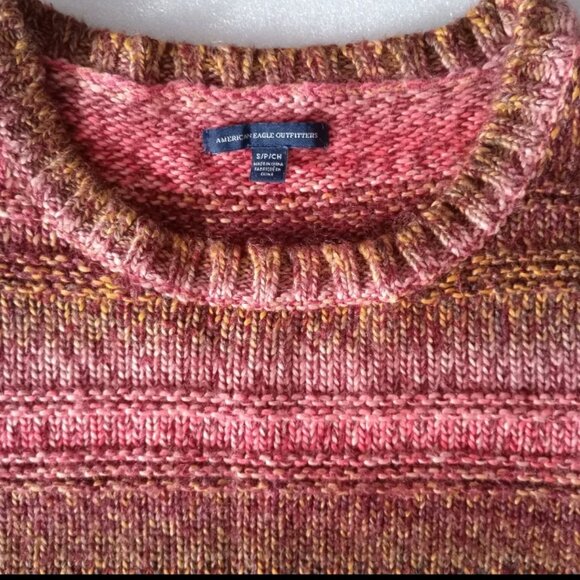 AEO Knit Sweater Colorful Striped Soft Cozy Textured Casual Pullover Sz S - Picture 2 of 7